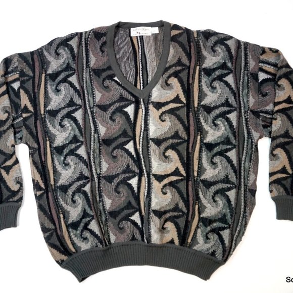 St Croix Knits Sweater All Over Geometric Print XL - Picture 1 of 3